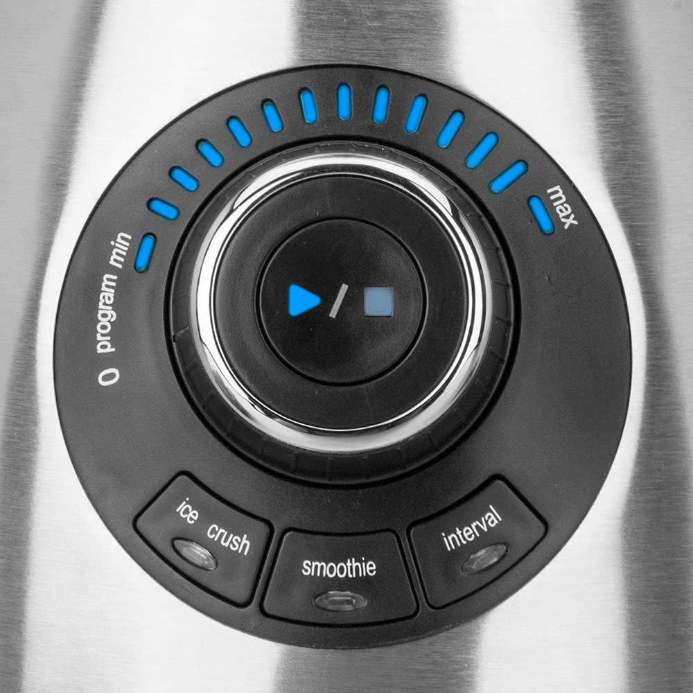 3 Programme (Ice Crush, Smoothie, Intervall) und 12 stufenlose Einstellungen der Geschwindigkeit