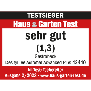 TESTSIEGER Teebereiter - GASTROBACK® Design Tee Automat Advanced Plus - 42440 - Haus & Garten Test 2/2023