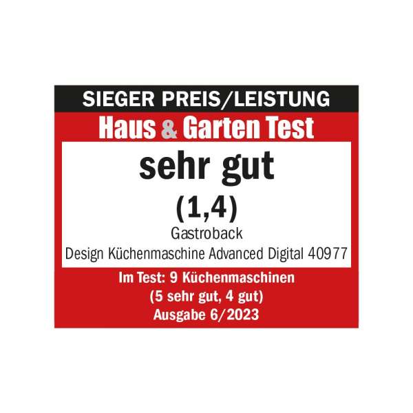 GASTROBACK® Küchenmaschine - 40977 - Design Küchenmaschine Advanced Digital