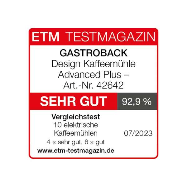GASTROBACK® Kaffeemühle - 42642 - Design Kaffeemühle Advanced Plus