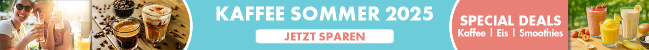 Kaffee Sommer 2025 - Special Deals - Kaffee | Eis | Smoothies - Jetzt sparen und hier klicken